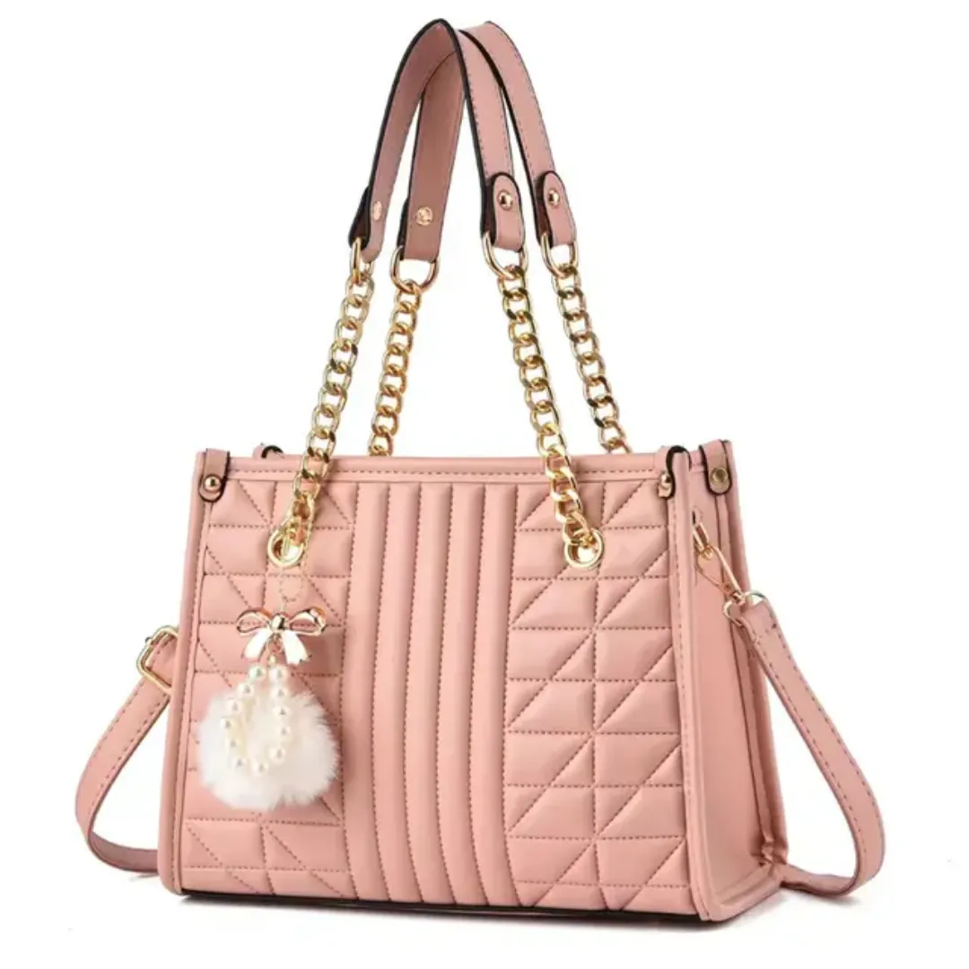 Sac de Travail Élégant pour Femme – Grand Fourre-Tout en Cuir PU avec Chaîne Dorée, Style Bureau & Quotidien