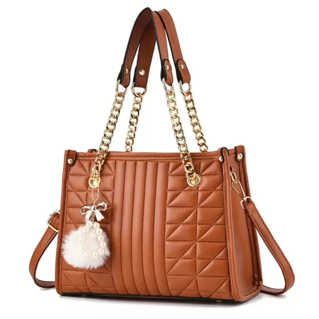 Sac de Travail Élégant pour Femme – Grand Fourre-Tout en Cuir PU avec Chaîne Dorée, Style Bureau & Quotidien