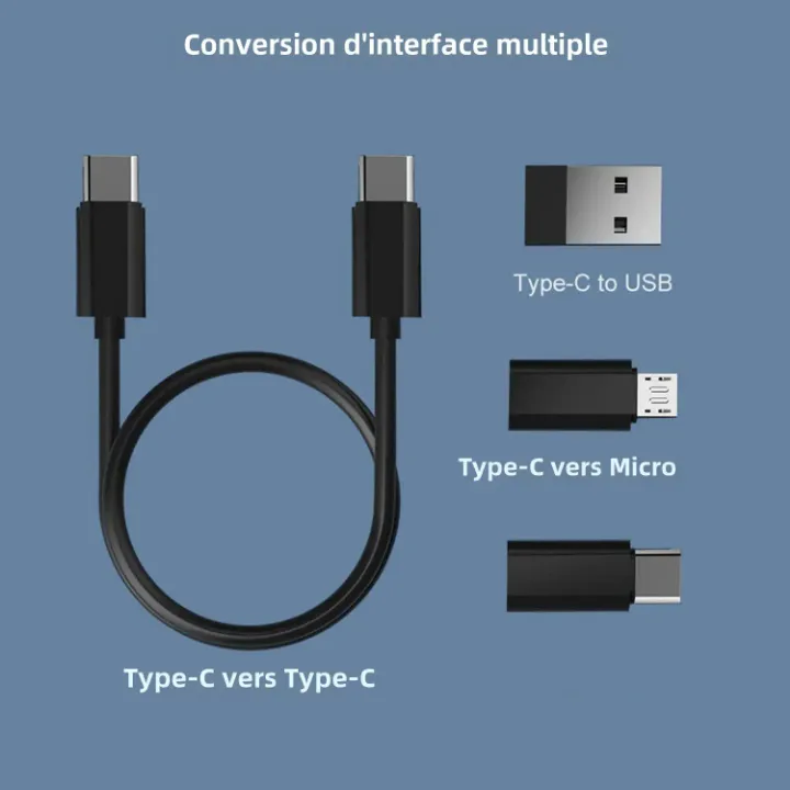 Kit Universel de Câbles USB 6 en 1 - Charge Rapide 60W - Multiport Type-C, Micro-USB, iPhone - Compact et Transportable