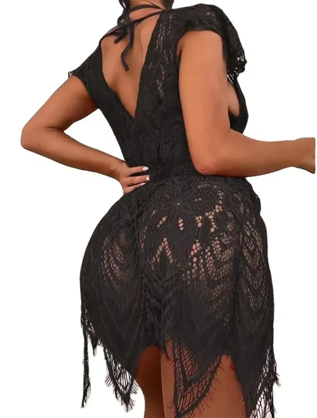 Peignoir Long en Dentelle Sexy pour Femmes – Lingerie Transparente, Élégante et Sensuelle 2025