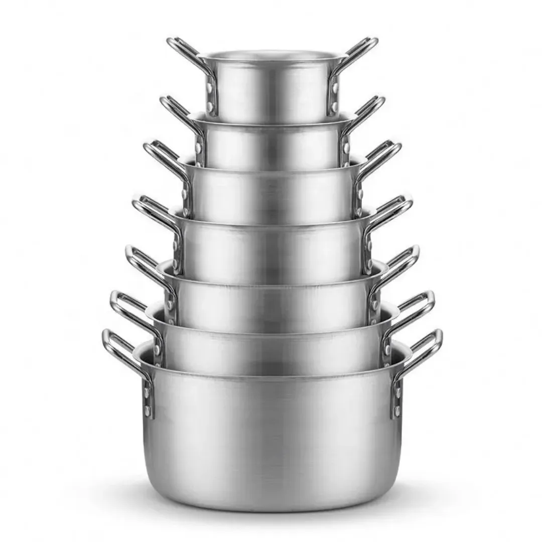Batterie de Cuisine 7 Pièces en Aluminium Pressé - Marmites Empilables pour Cuisson Rapide et Efficace