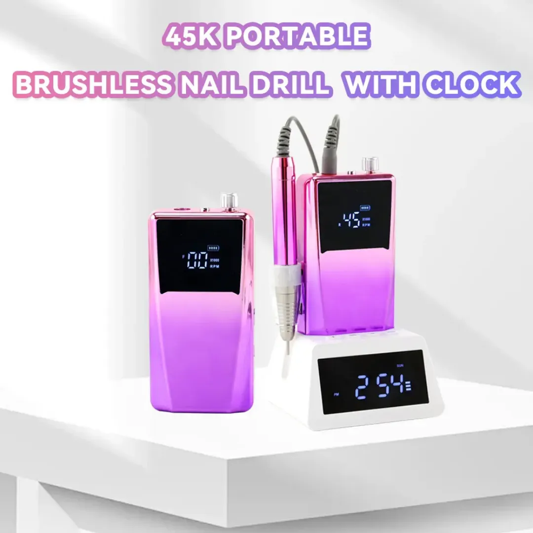 Machine à Ongles Professionnelle Rechargeable - 45000 RPM, 85W, Portable et Multi-usage