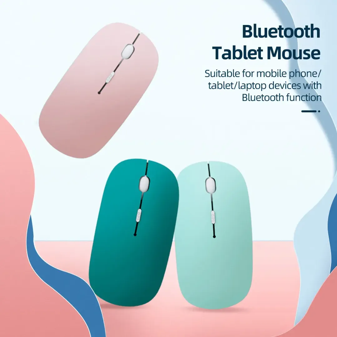 Souris Bluetooth Sans Fil Rechargeable – DPI Réglable 800/1200/1600 – Silencieuse, Ergonomique, Portable