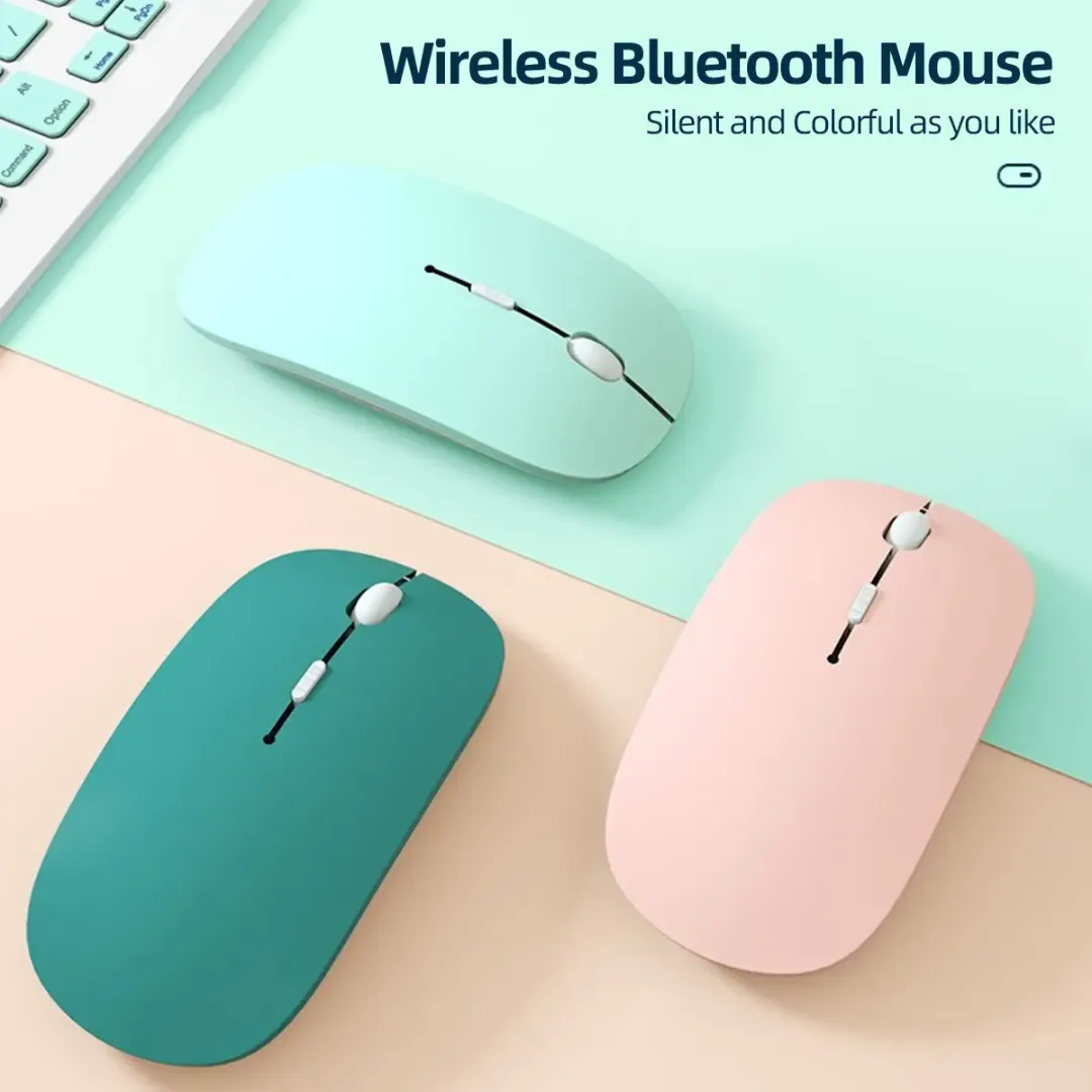 Souris Bluetooth Sans Fil Rechargeable – DPI Réglable 800/1200/1600 – Silencieuse, Ergonomique, Portable