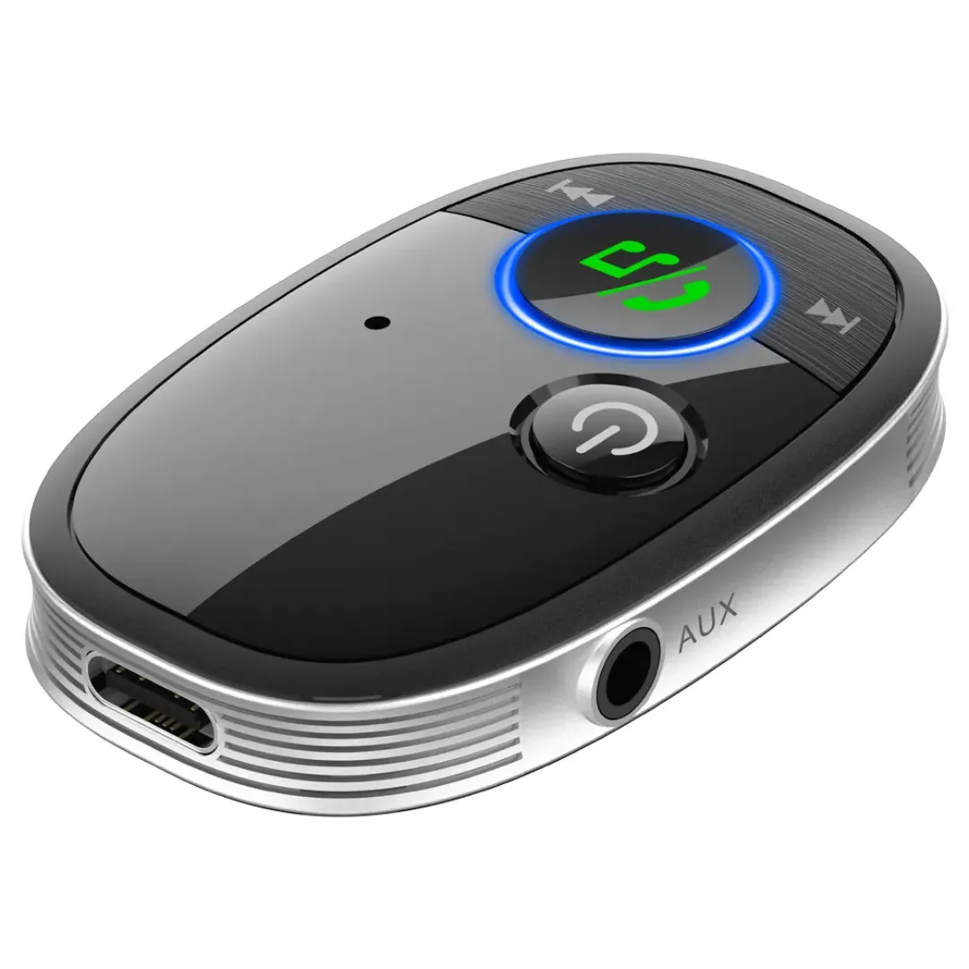 Récepteur Bluetooth 5.0 Portable – Audio Sans Fil pour Voiture, Enceinte, AUX 3.5mm, Appels Mains Libres
