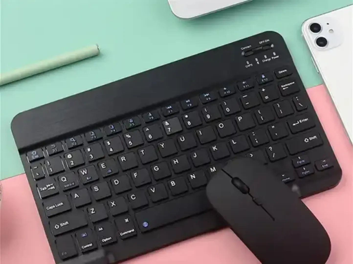 Clavier et Souris Sans Fil Rechargeables - Ultra Mince, Silencieux, Design Compact 78 Touches - Connexion RF - Idéal pour Bureau et Home Office