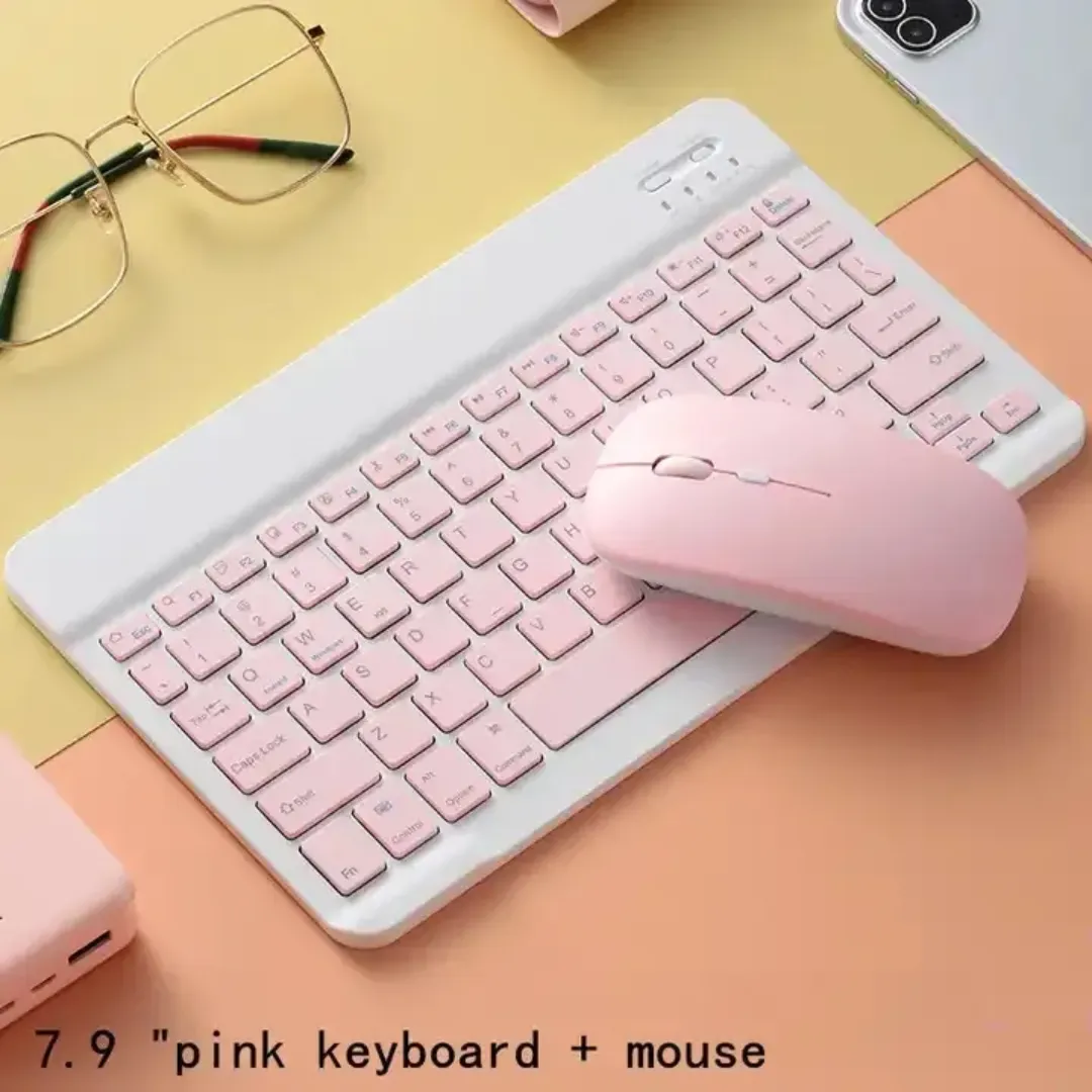 Clavier et Souris Sans Fil Rechargeables - Ultra Mince, Silencieux, Design Compact 78 Touches - Connexion RF - Idéal pour Bureau et Home Office