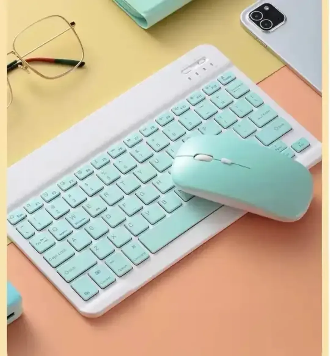 Clavier et Souris Sans Fil Rechargeables - Ultra Mince, Silencieux, Design Compact 78 Touches - Connexion RF - Idéal pour Bureau et Home Office