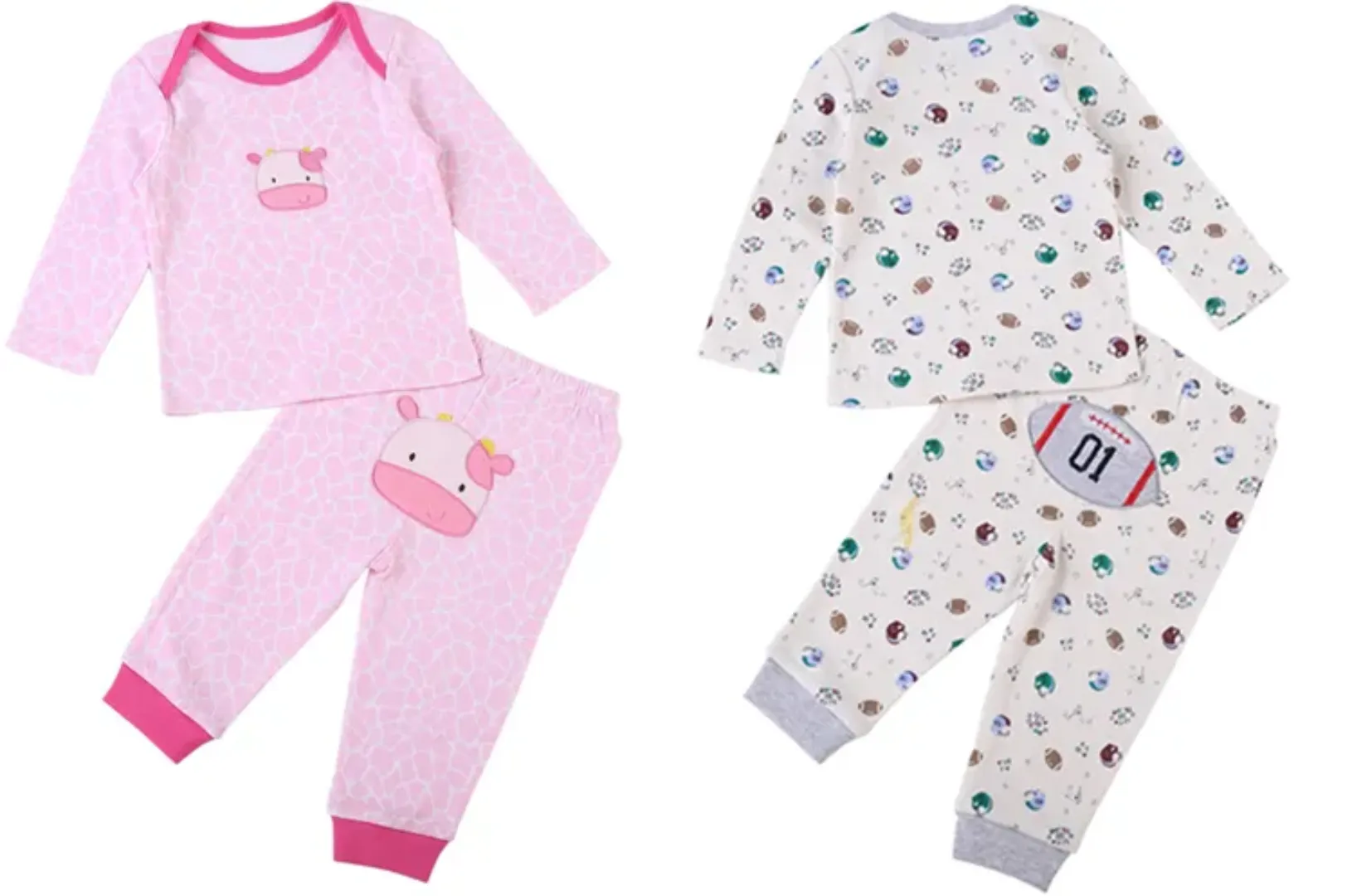 Ensemble Bébé Garçon 2 Pièces – Haut et Pantalon Long en Coton – Motifs Voiture et Panda – 0 à 24 Mois