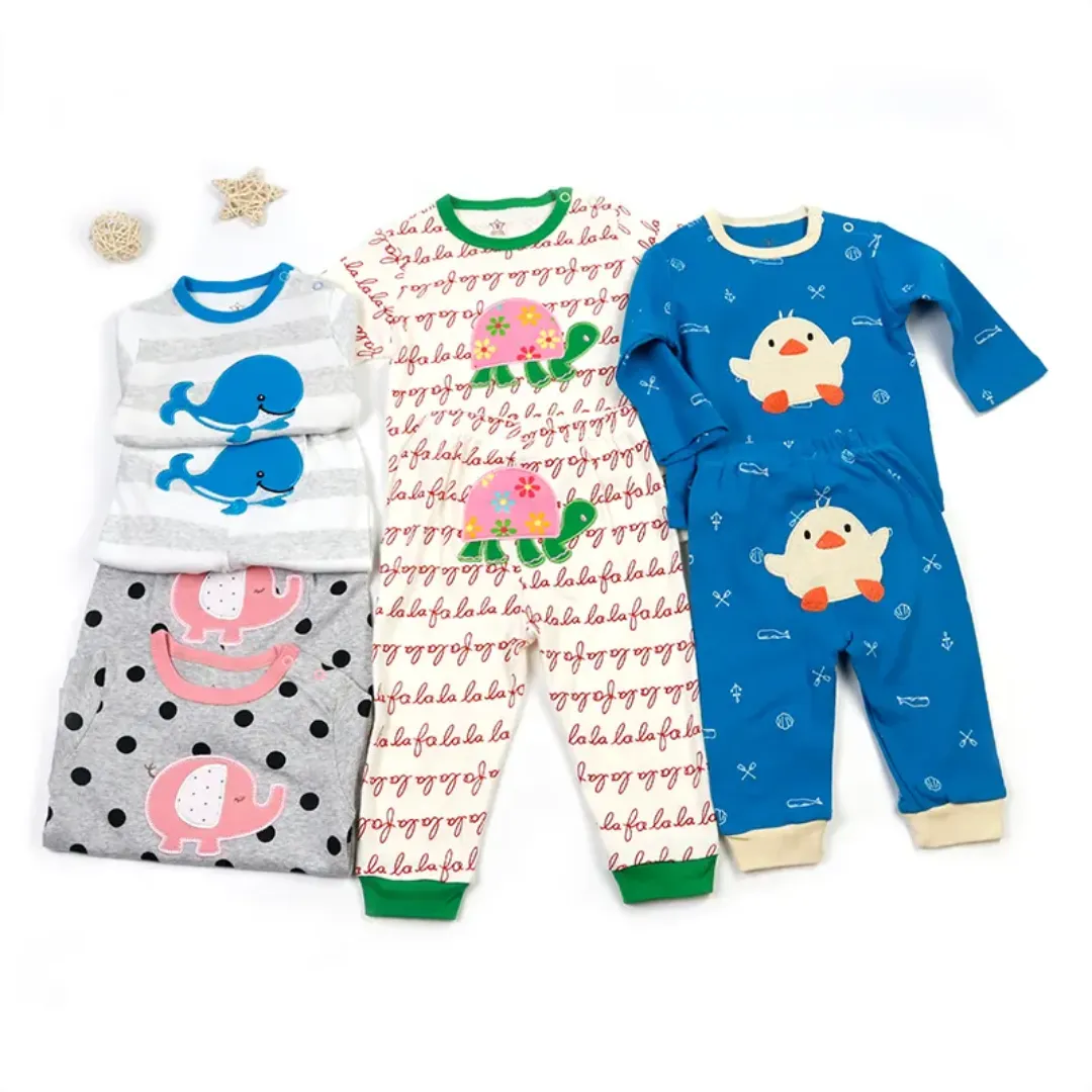 Ensemble Bébé Garçon 2 Pièces – Haut et Pantalon Long en Coton – Motifs Voiture et Panda – 0 à 24 Mois