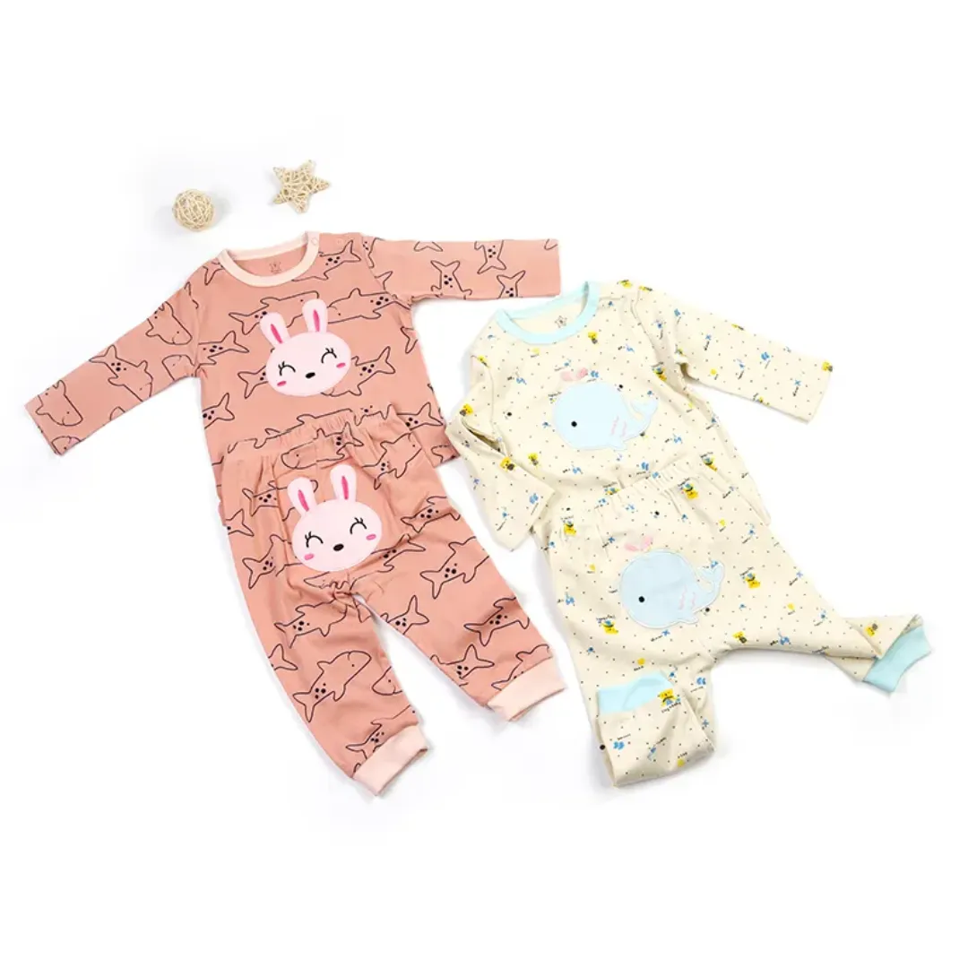 Ensemble Bébé Garçon 2 Pièces – Haut et Pantalon Long en Coton – Motifs Voiture et Panda – 0 à 24 Mois