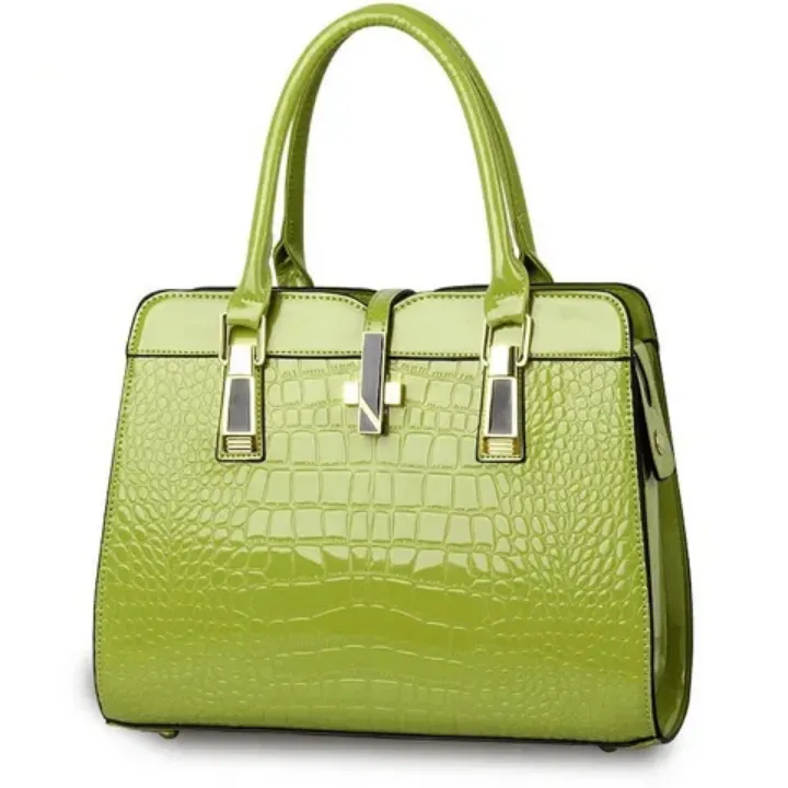 Sac à Main Effet Croco Verni - Élégance et Simplicité