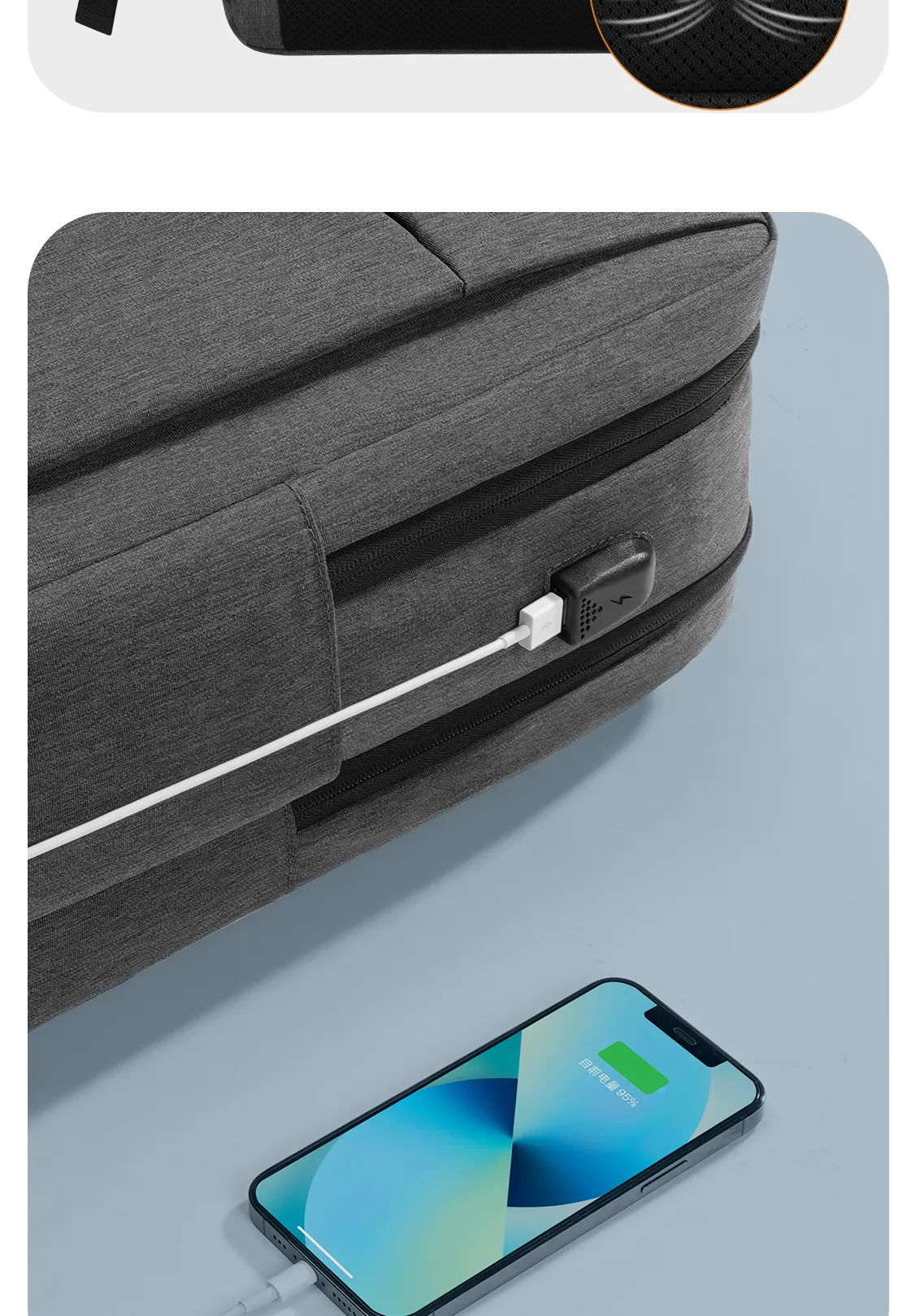  pouces avec sac à dos pour ordinateur portable USB sac d'affaires bon marché de haute qualité