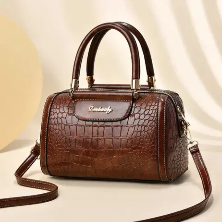 Sac Tendance 2024 - Style Bowling Effet Croco Vintage