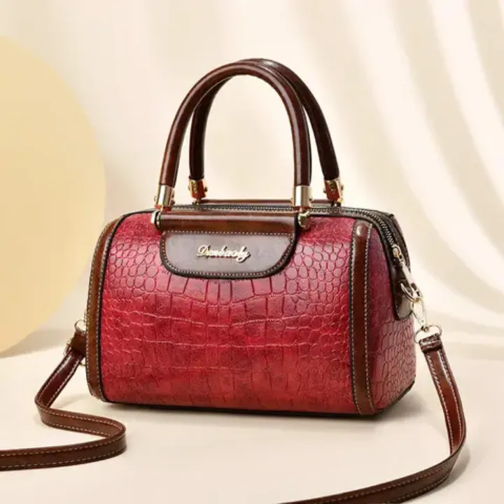 Sac Tendance 2024 - Style Bowling Effet Croco Vintage