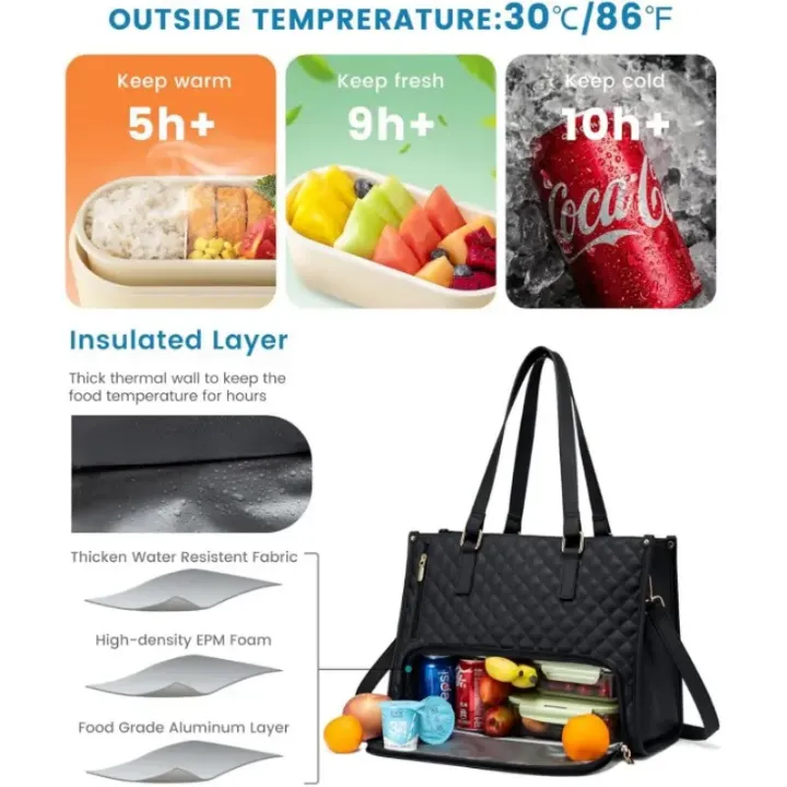 Sac de Travail Matelassé Grande Capacité - 15.6 Pouces