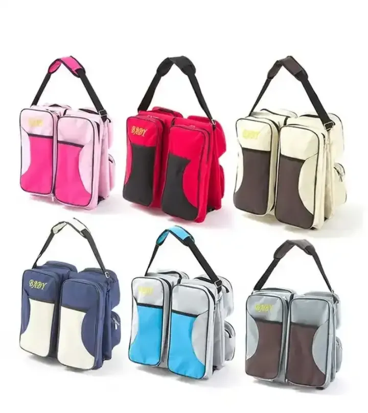 Lit Nomade Multifonction 3 en 1 – Sac de Transport, Espace à Langer et Berceau Portable pour Bébé