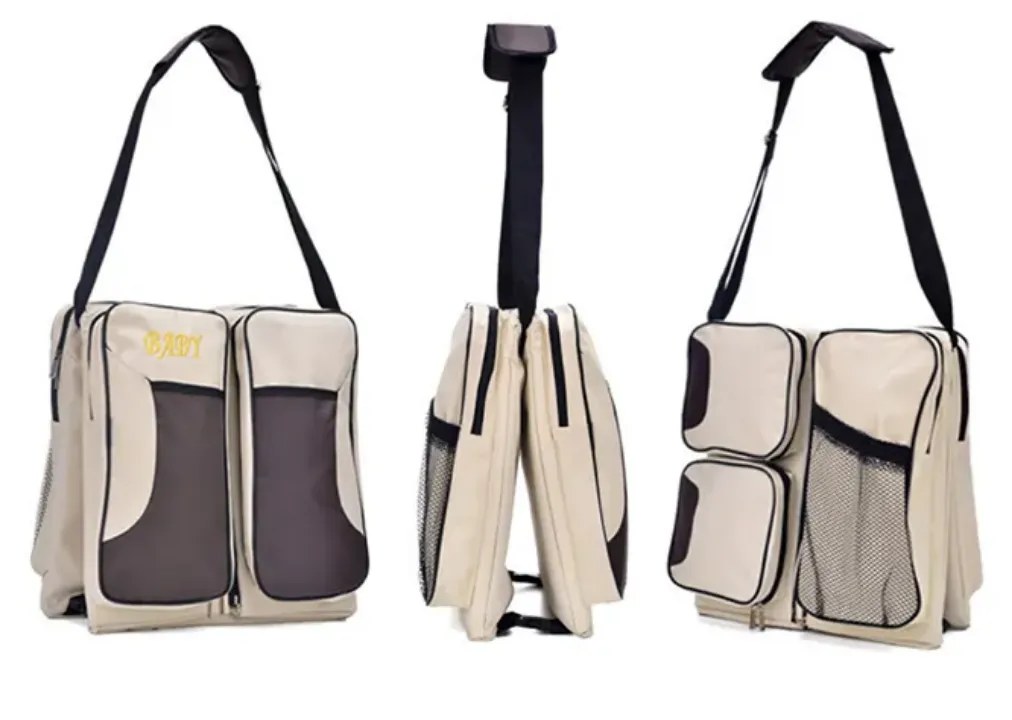 Lit Nomade Multifonction 3 en 1 – Sac de Transport, Espace à Langer et Berceau Portable pour Bébé
