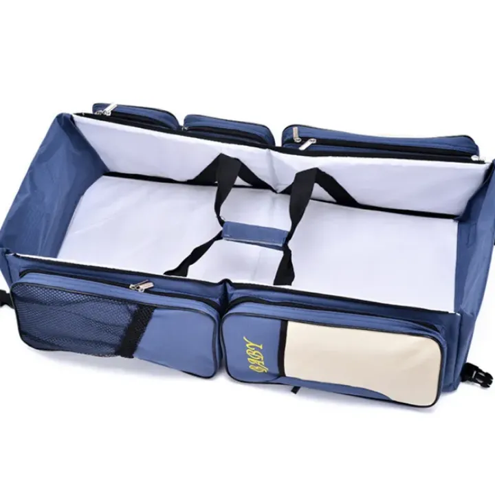 Lit Nomade Multifonction 3 en 1 – Sac de Transport, Espace à Langer et Berceau Portable pour Bébé