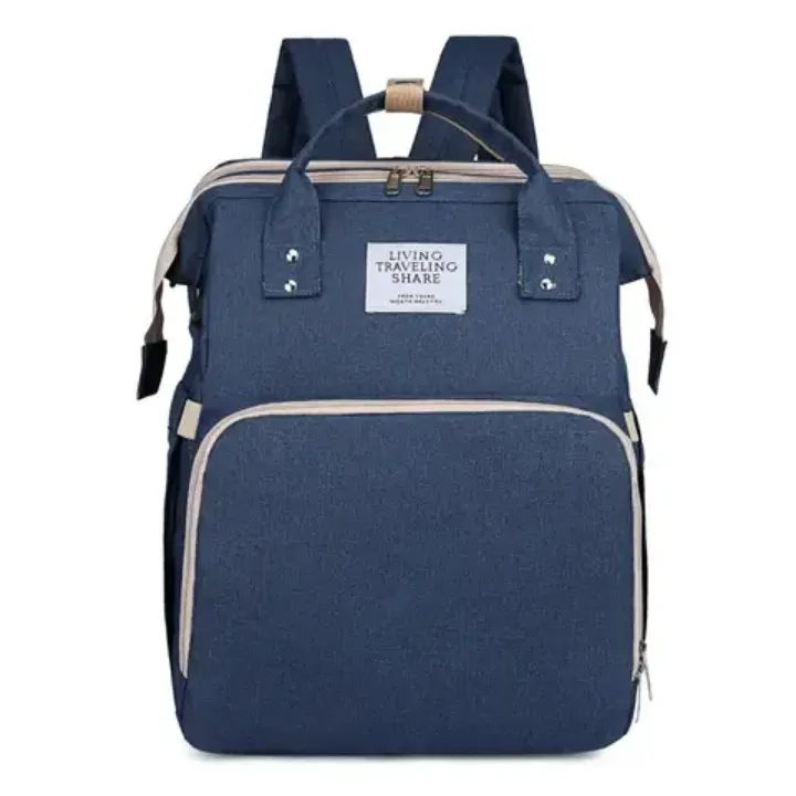 Sac à Langer Multifonction 3-en-1 pour Bébé – Sac à Dos Étanche avec Lit Pliable, Port USB & Rangement Thermique