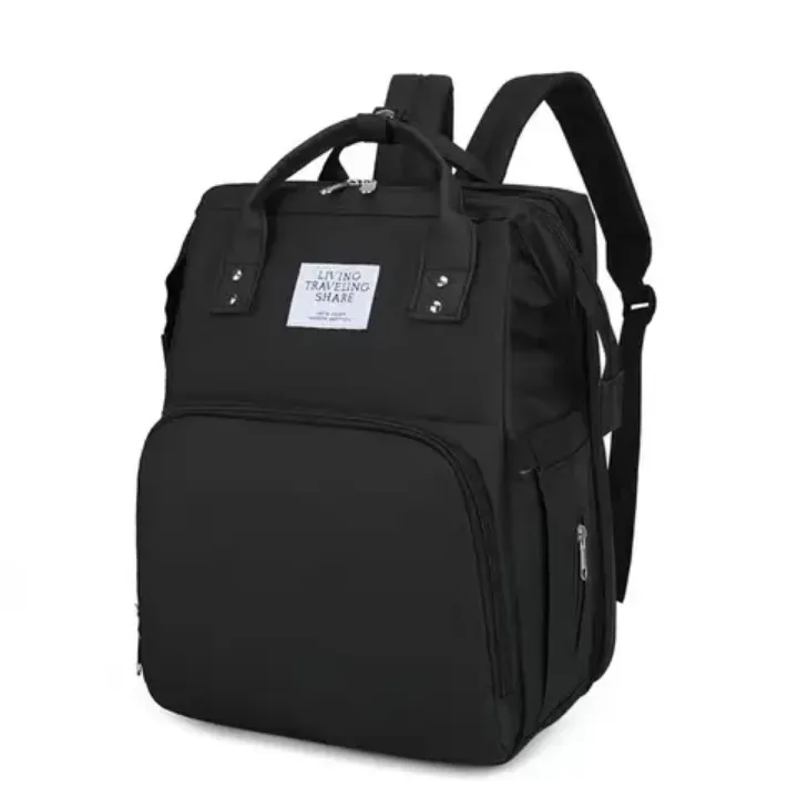 Sac à Langer Multifonction 3-en-1 pour Bébé – Sac à Dos Étanche avec Lit Pliable, Port USB & Rangement Thermique