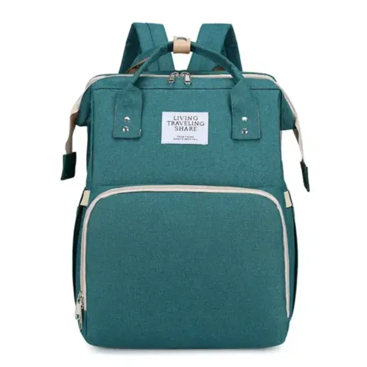 Sac à Langer Multifonction 3-en-1 pour Bébé – Sac à Dos Étanche avec Lit Pliable, Port USB & Rangement Thermique