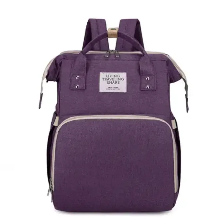 Sac à Langer Multifonction 3-en-1 pour Bébé – Sac à Dos Étanche avec Lit Pliable, Port USB & Rangement Thermique