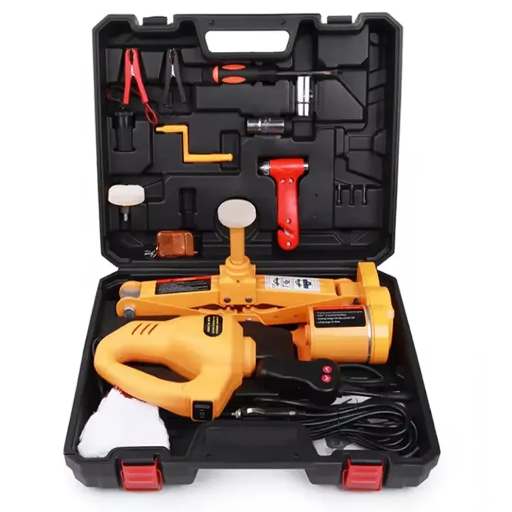 Cric Électrique pour Voiture 3 Tonnes – Kit Complet avec Compresseur, Télécommande et Boîte de Rangement
