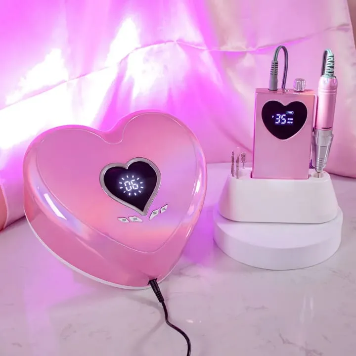 Lampe UV pour ongles – Design cœur rose 96W
