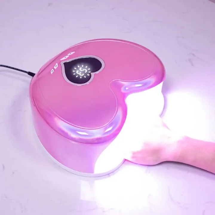 Lampe UV pour ongles – Design cœur rose 96W