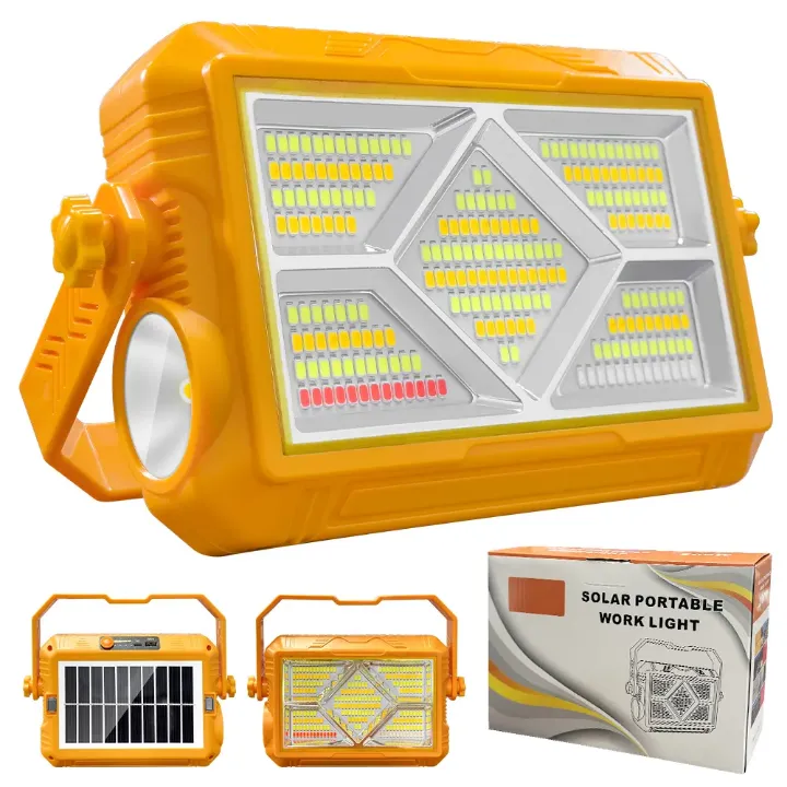 Projecteur Solaire Multifonction – Lampe, Chargeur USB et Radio FM