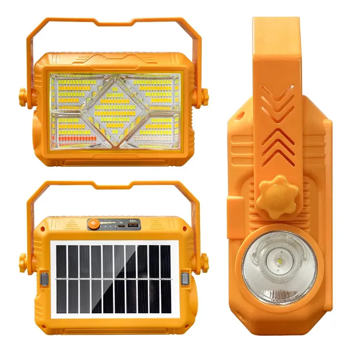Projecteur Solaire Multifonction – Lampe, Chargeur USB et Radio FM