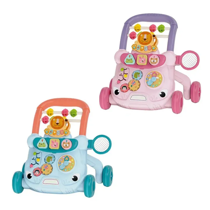 Marcheur Bébé Éducatif 3-en-1 – Chariot Antichute avec Jeux d’Éveil Intégrés
