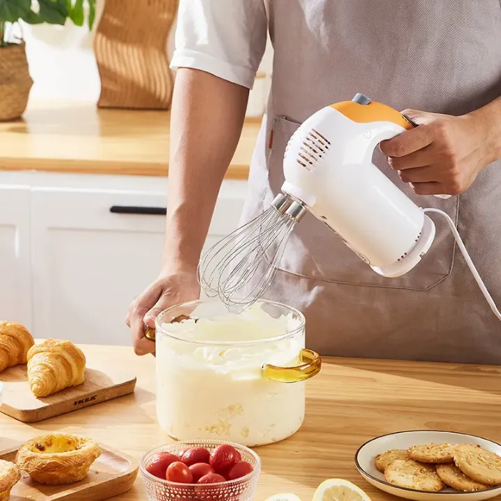 Mixeur Électrique Manuel 5 Vitesses – 125W avec Accessoires Multifonctions pour Gâteaux, Crèmes, Pâtes et Œufs