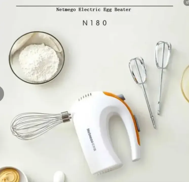 Mixeur Électrique Manuel 5 Vitesses – 125W avec Accessoires Multifonctions pour Gâteaux, Crèmes, Pâtes et Œufs