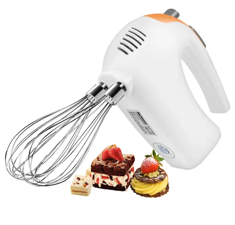 Mixeur Électrique Manuel 5 Vitesses – 125W avec Accessoires Multifonctions pour Gâteaux, Crèmes, Pâtes et Œufs