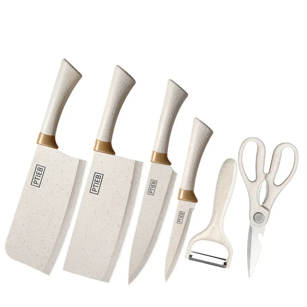Ensemble de Couteaux de Cuisine avec Support Élégant – Multifonction et Portable