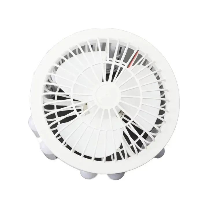 Ventilateur Plafond LED 2-en-1 à Pales Repliables – Douille E27, Design Moderne et Réglable à 360°
