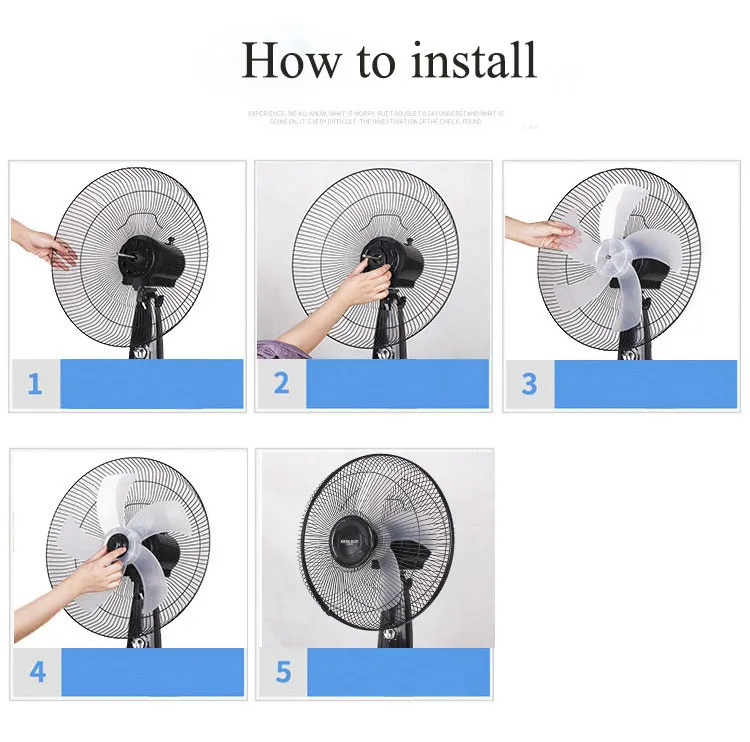 Ventilateur Mural Oscillant 5 Pales – Silencieux et Puissant, Fixation Murale ou Plafond, Usage Domestique