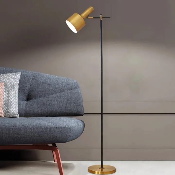 Lampe Dorée Réglable avec Abat-Jour Cylindrique - TQ22008
