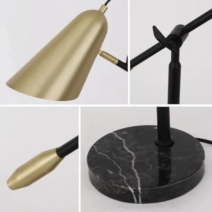 Lampe Bureau Inclinée Noir & Laiton - TQ22010