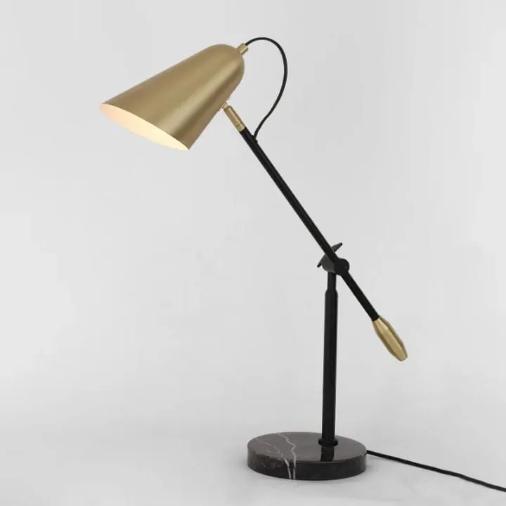 Lampe Bureau Inclinée Noir & Laiton - TQ22010