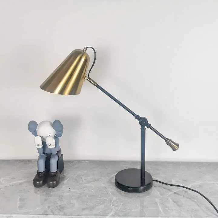 Lampe Bureau Inclinée Noir & Laiton - TQ22010