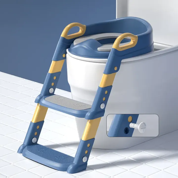 Réducteur WC Enfant avec Marche et Poignées – Siège Pliable Antidérapant pour Apprentissage de la Propreté