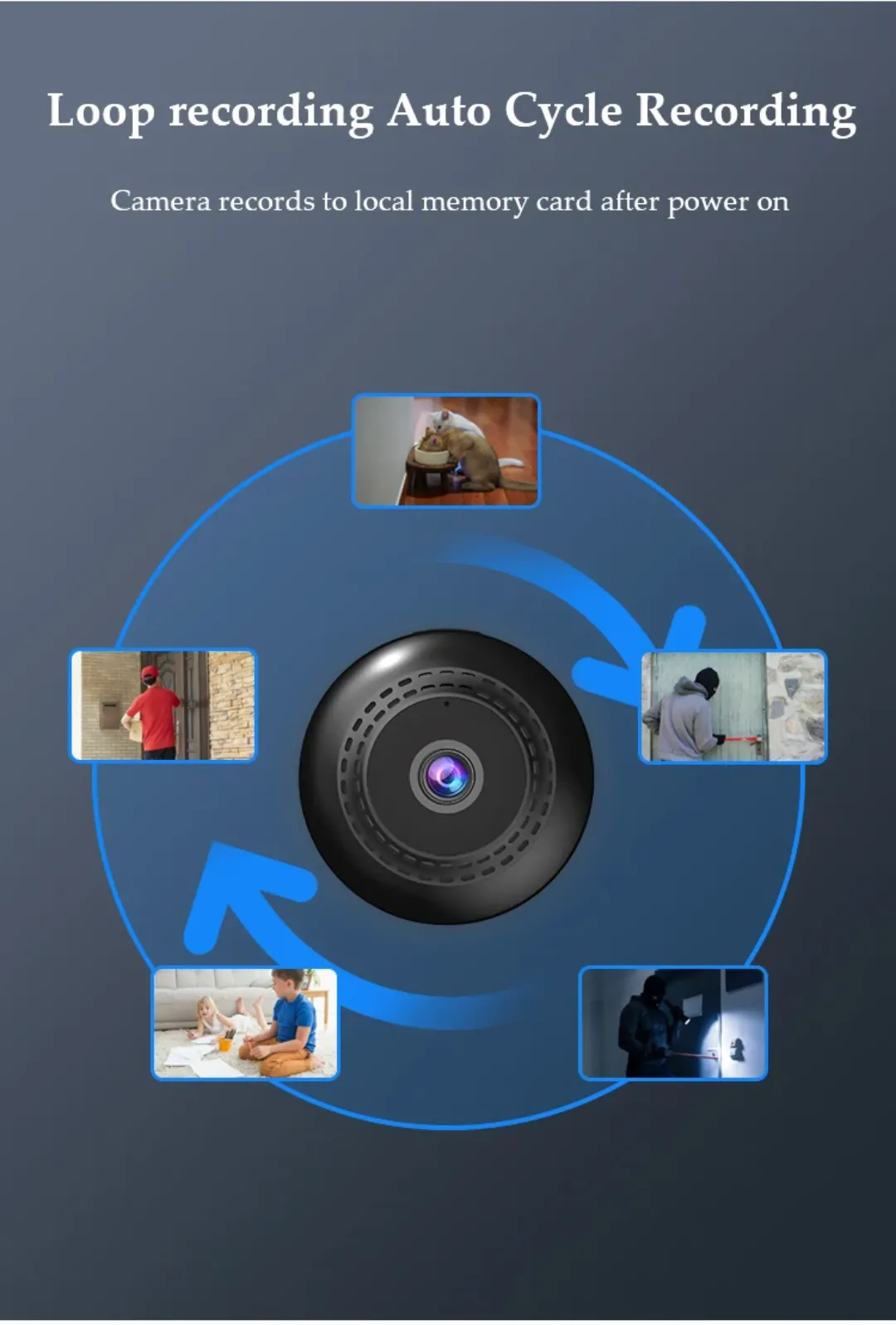 Caméra Mini WiFi C21 – Vision Panoramique 360° avec Détection de Mouvement