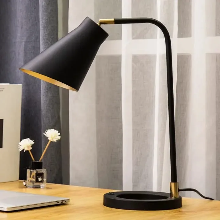 Lampe de Bureau Moderne Noir Mat – TQ22028