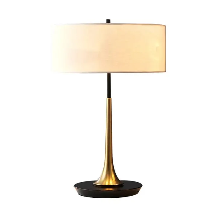 Lampe Cylindrique Dorée avec abat-jour tissu – YF-105