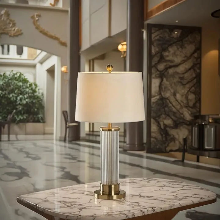 Lampe avec Socle Marbré Carré – YF-124
