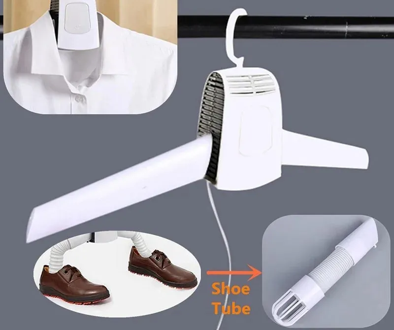 Cintre de Séchage Électrique Portable – Sèche-Linge & Chaussures, Pliable, Léger et Idéal pour le Voyage