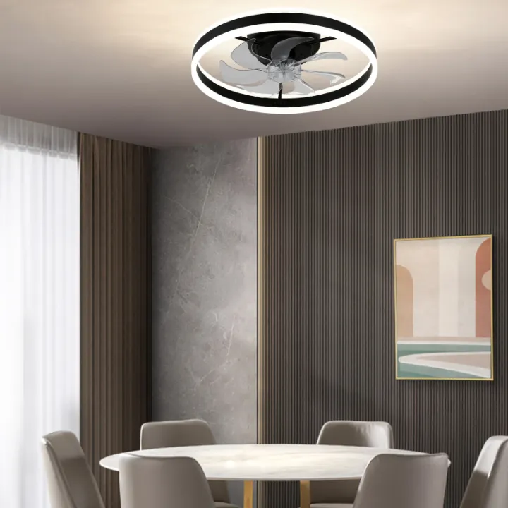 Ventilateur de Plafond LED Intégré – Éclairage Moderne avec Télécommande & Contrôle Mobile, Design Silencieux et Élégant